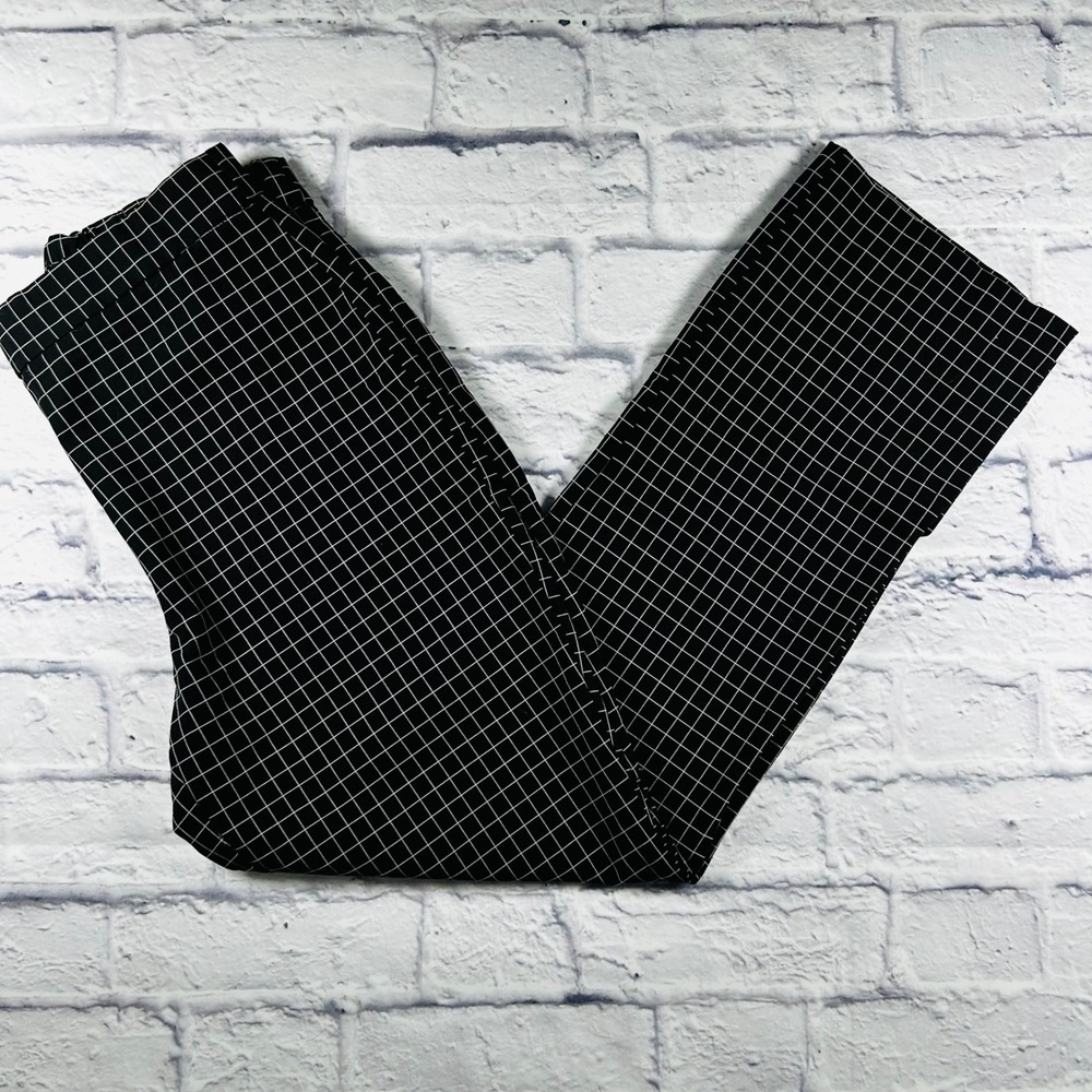 Massimo Fabbro Women's Black White Grid Dress Pants Office Career Size 8